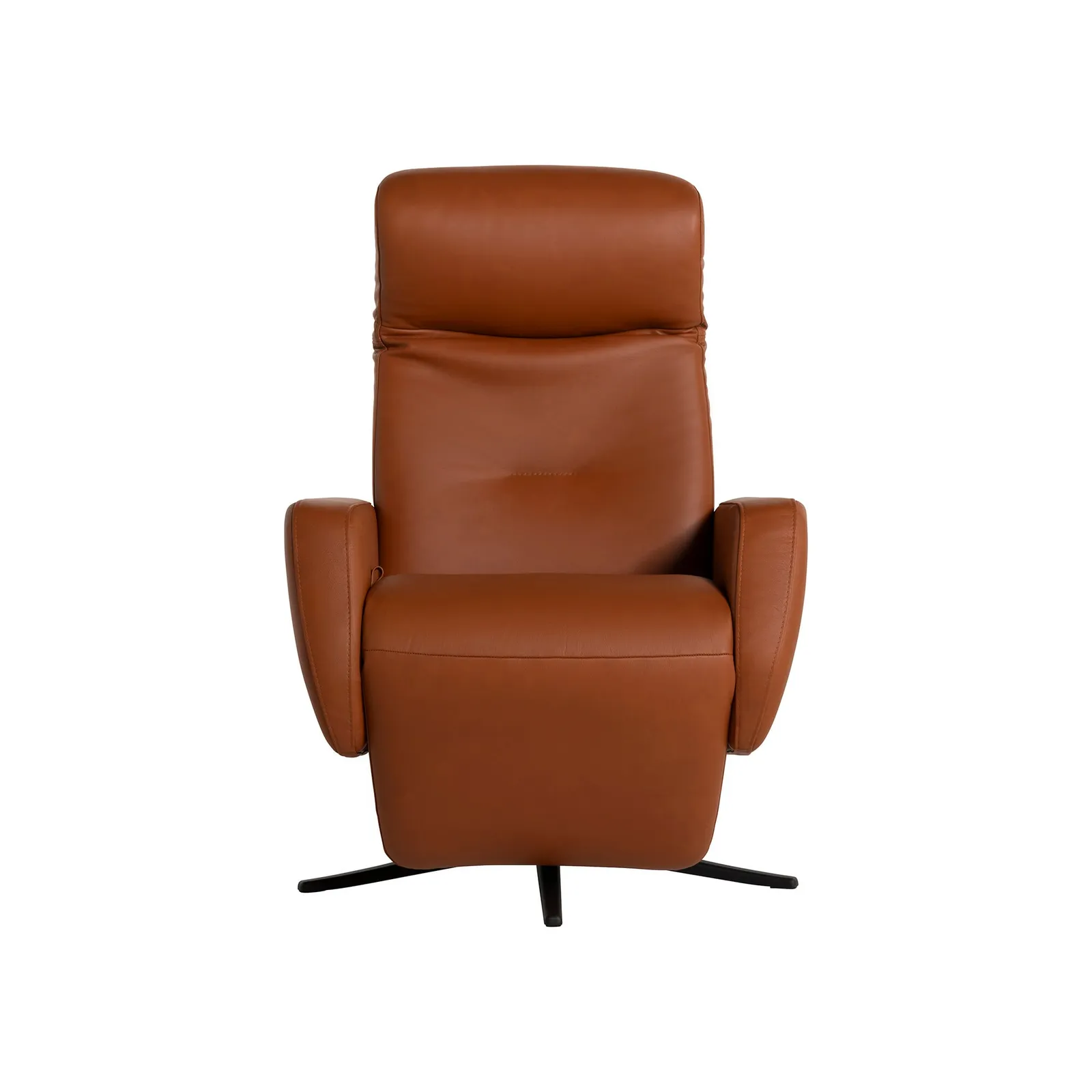 Space 2100 Armchair & Integrated Footstool, Brown Leather | Barker & Stonehouse 2
