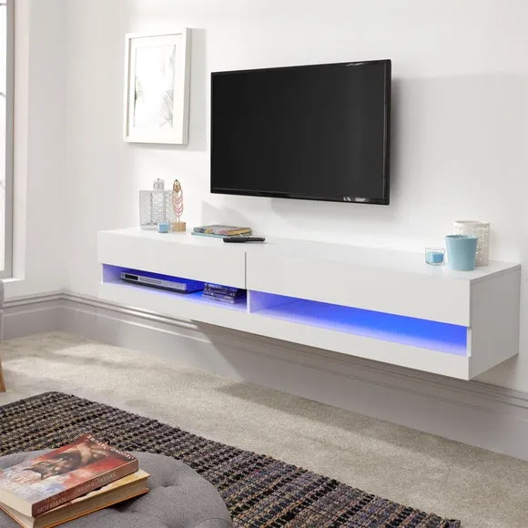 Return - Galicia LED Extra Wide Floating Wall TV Unit for TVs up to 80"