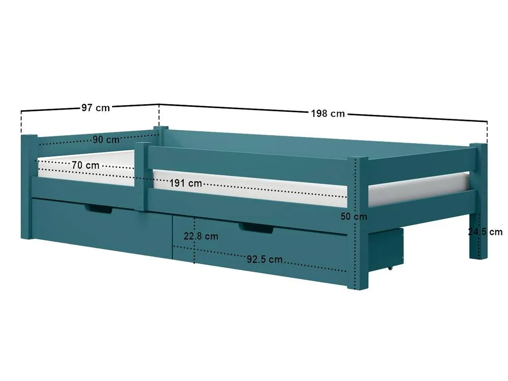 Flair Milo Single Bed with Storage in Blue 6