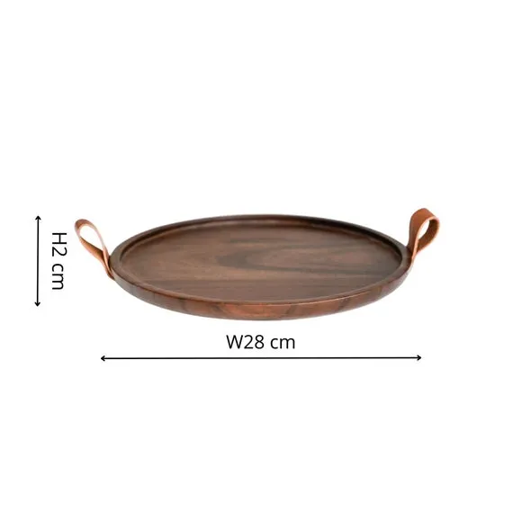 Harvey Walnut Wooden Round Candle Tray 5