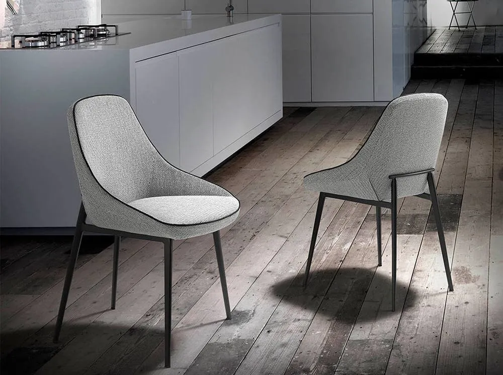 Angel Cerda Grey Fabric Dining Chair Model 3