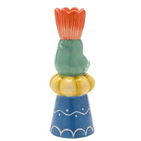 Hestia Bird & Orange Flower Candlestick Holder 2