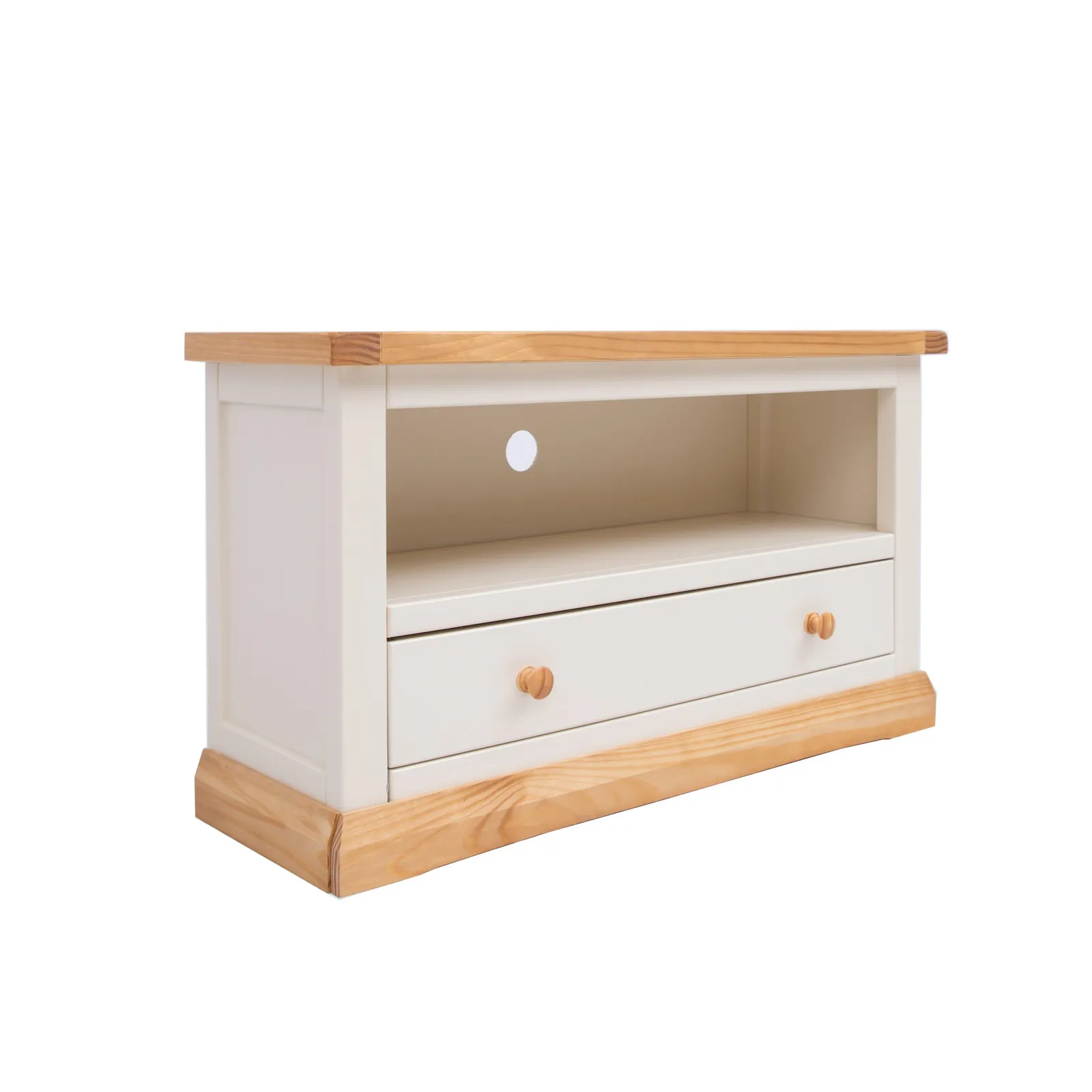 Cabinet Bits Trevi Off-White 1 Drawer TV Cabinet Wood Knob 2