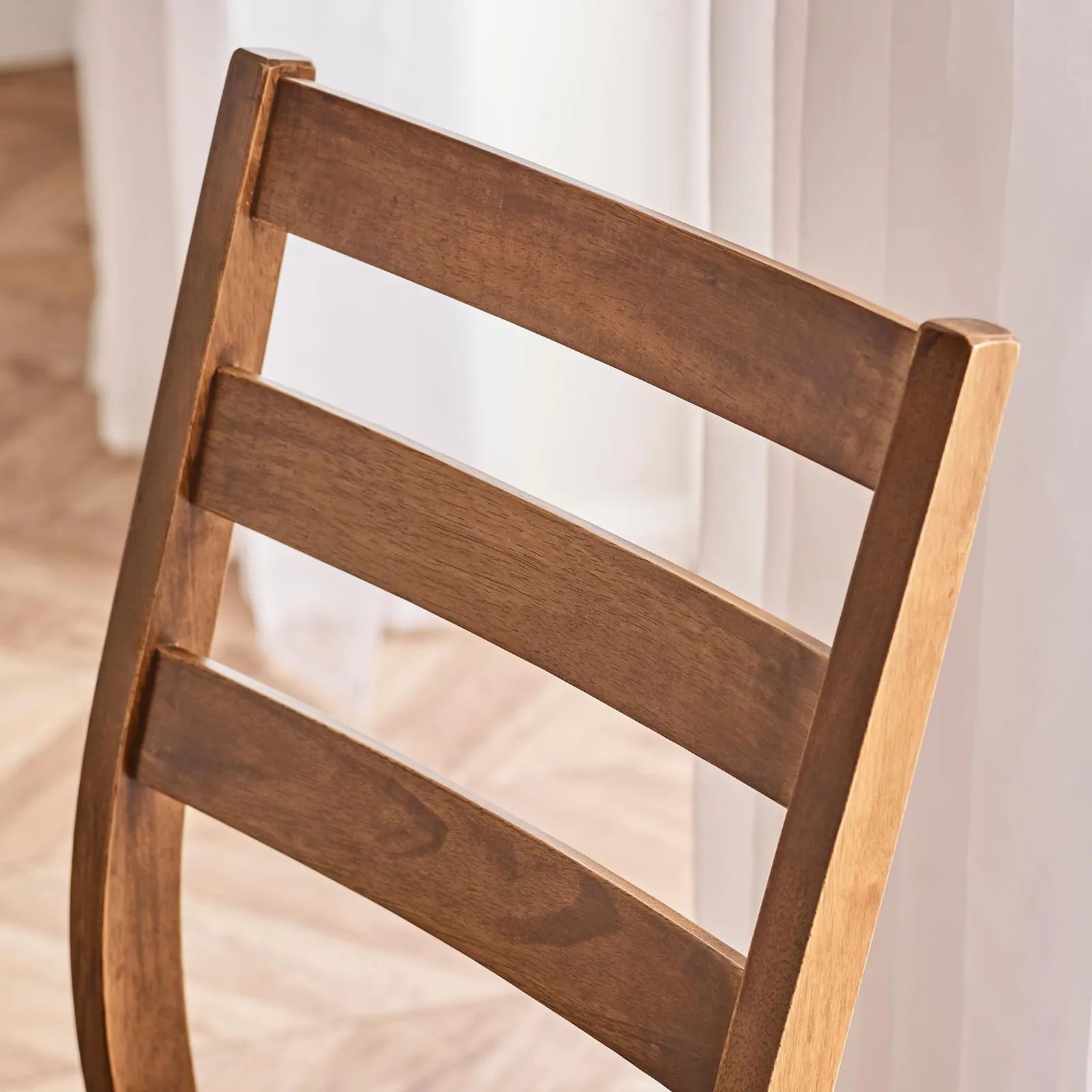 FurnitureboxUK Set of 2 Lynton Wooden Farmhouse Dining Chairs in Walnut 5
