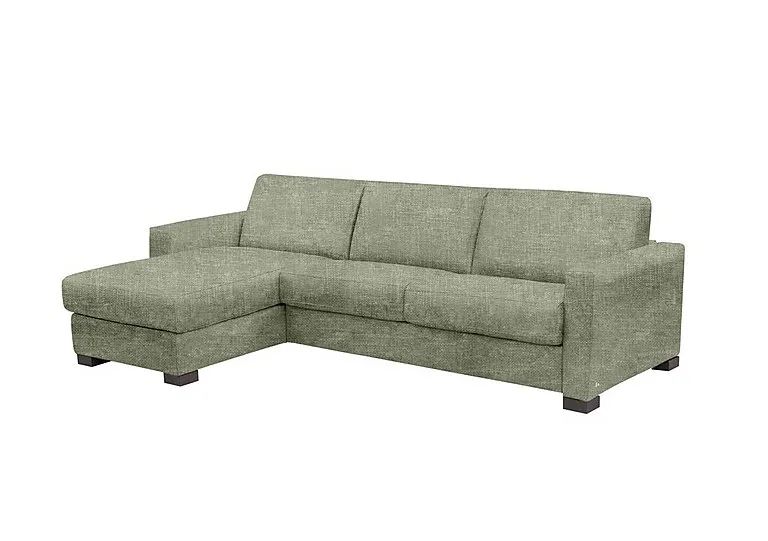 Alcova 3 Seater Left Hand Facing Fabric Sofa Bed and Storage Chaise with Box Arms