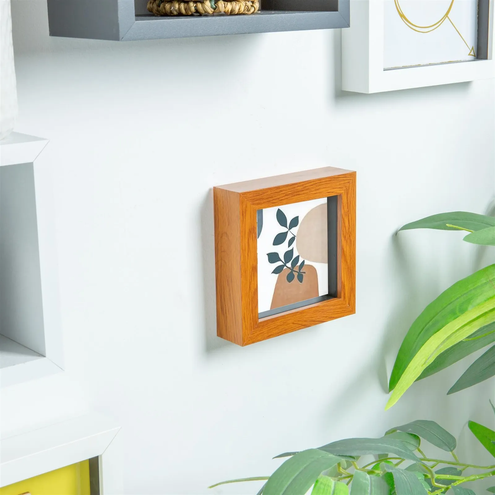 Nicola Spring 3D Box Photo Frame - 4 x 4" - Pack of 1 in Dark Brown 6