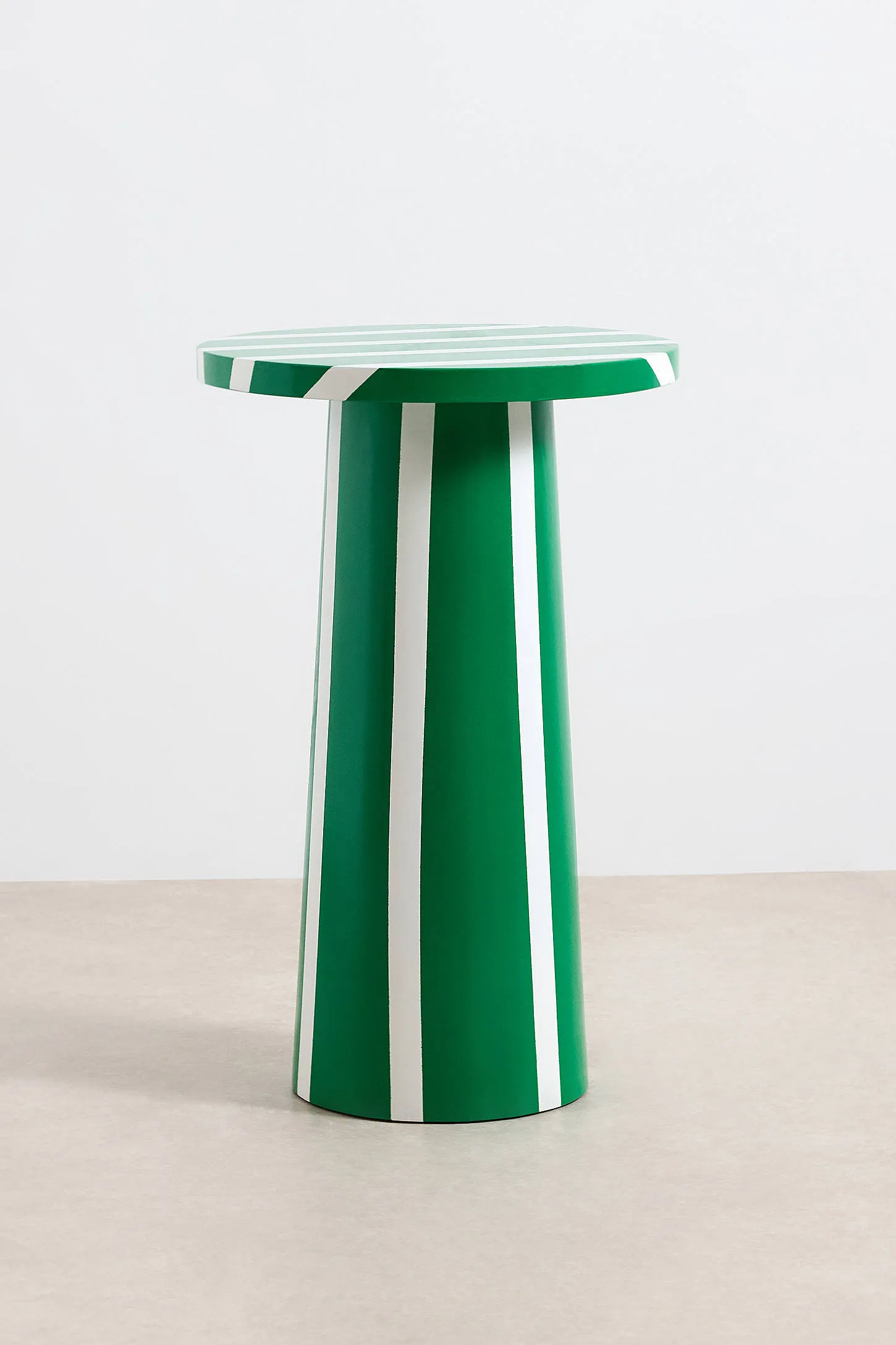 Striped Side Table - Green 4