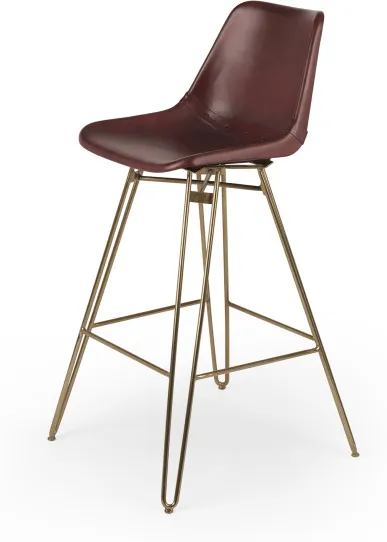 Kendal Barstool, Oxblood and Brass