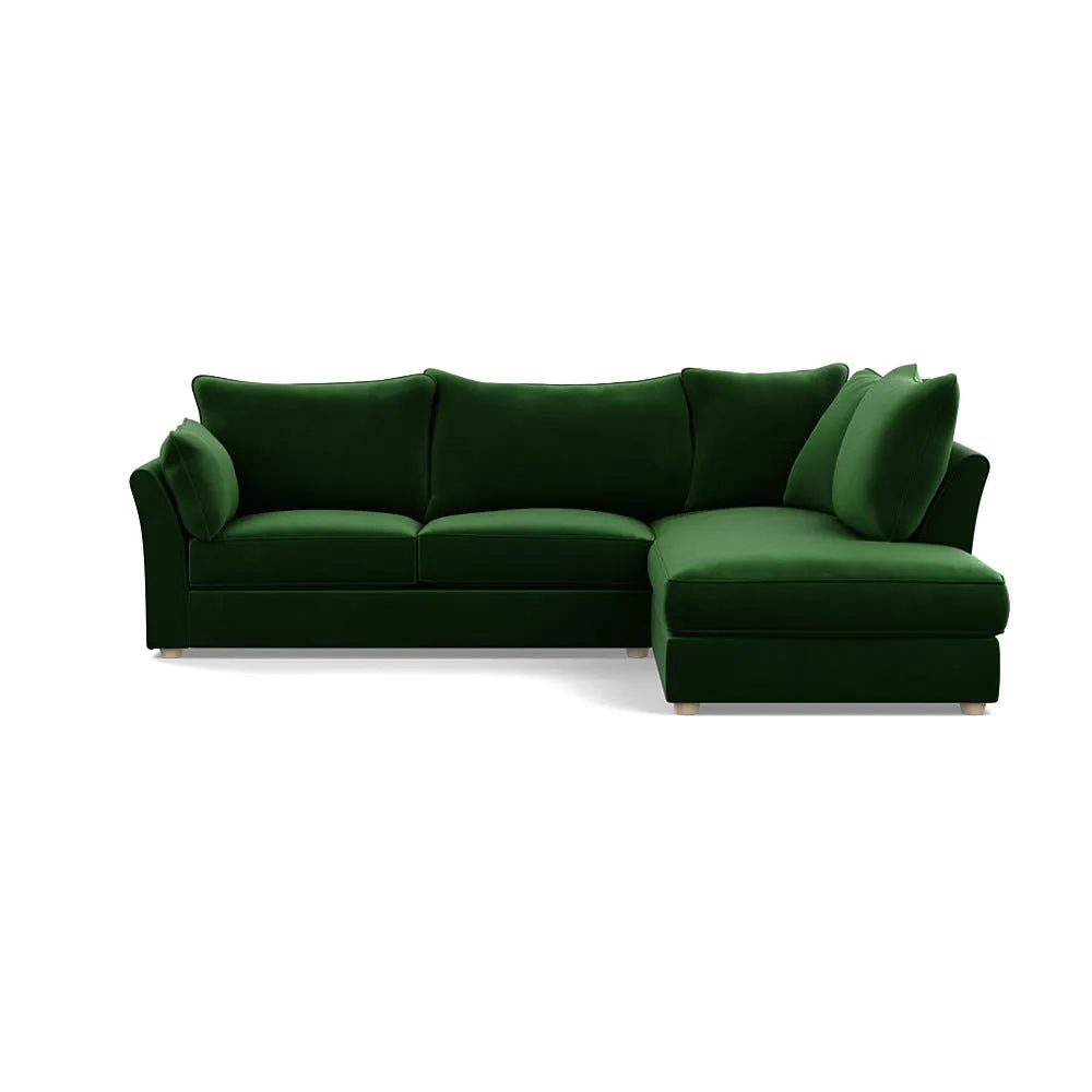 Heal's Tailor Right Hand Facing Corner Sofa Smart Velvet Forest Natural Feet 1