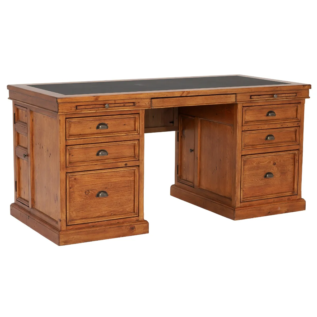 Villiers Reclaimed Wood Double Pedestal Desk
