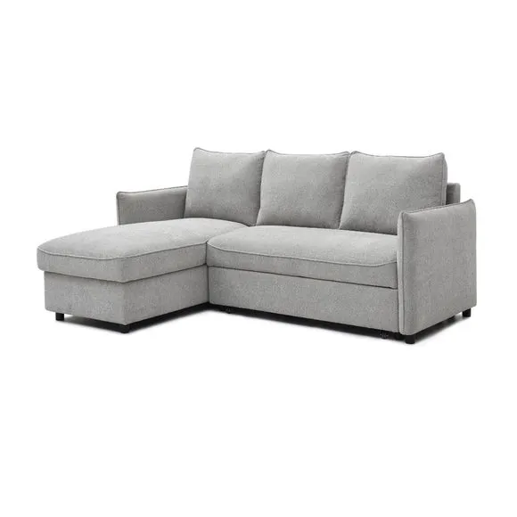 Lucie Grey Boucle Corner Sofa Bed 6