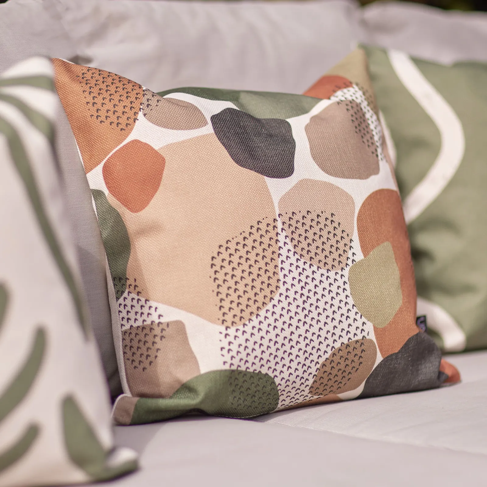 icon Indoor & Outdoor Aztec Print Waterproof Cushion, Ochre Yellow