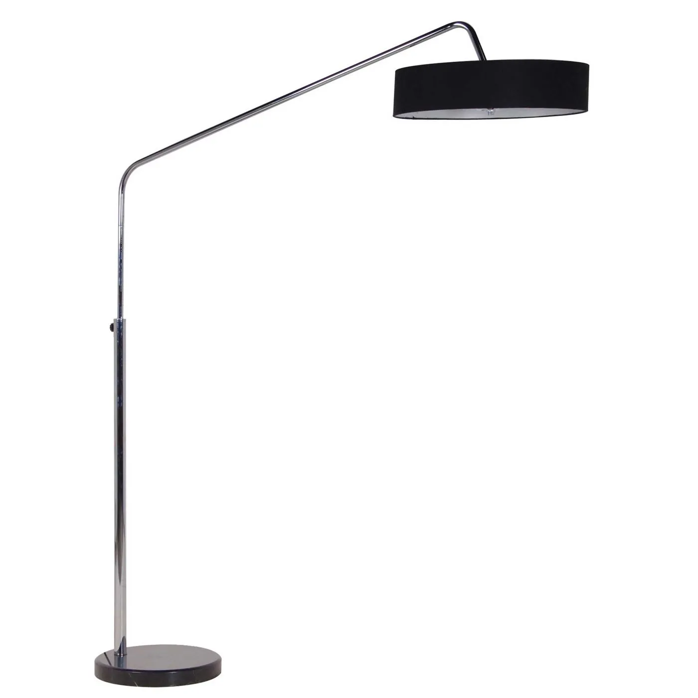 Oversized Arc Floor Lamp, Black and Chrome