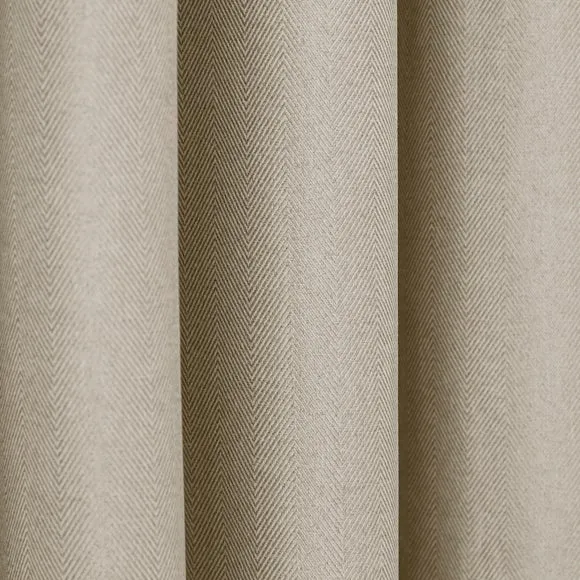 Rotterdam Herringbone Blackout Thermal Eyelet Curtains 3