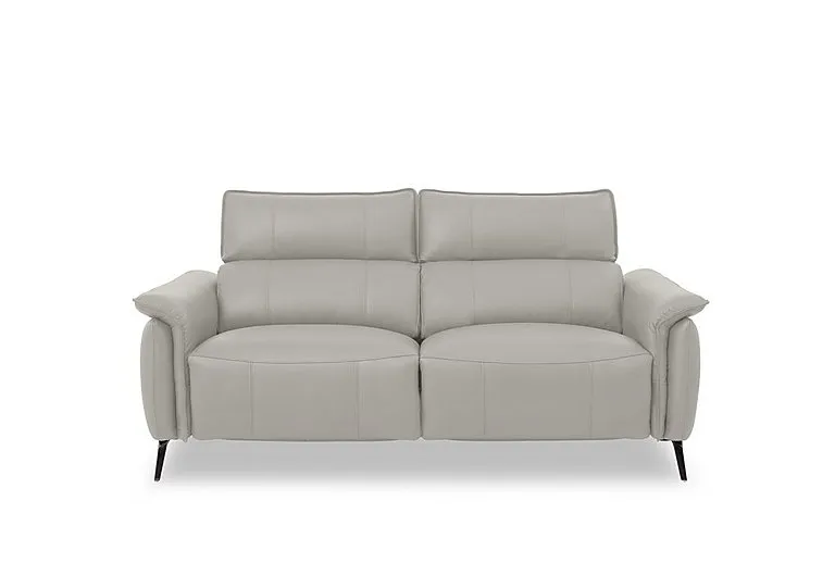 Jude Leather 3 Seater Power Recliner Sofa with Power Headrests, Power Lumbar and Heated Seats - Lead Grey