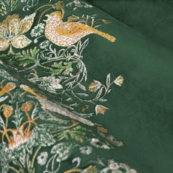 Morris & Co. Strawberry Thief Embroidered Pencil Pleat Curtains 3