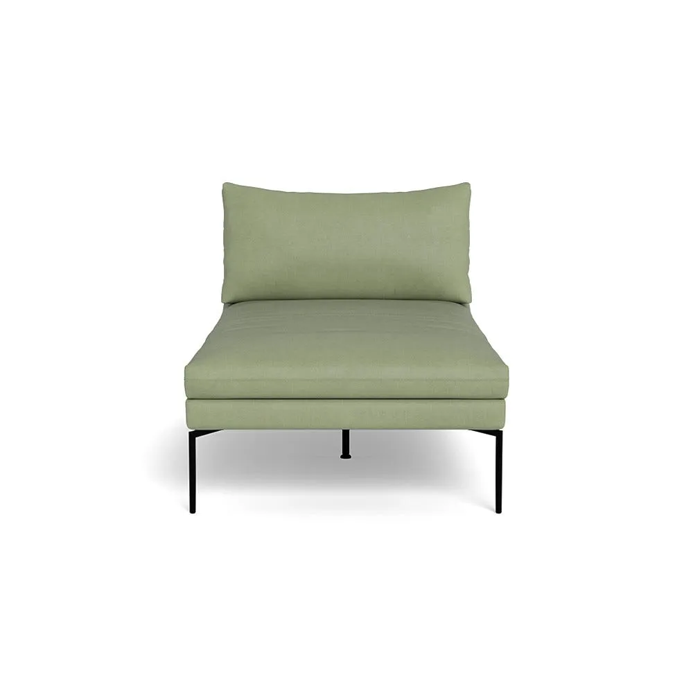 Heal's Matera Chaise Longue Siena Cotton Pistachio Black Feet 1