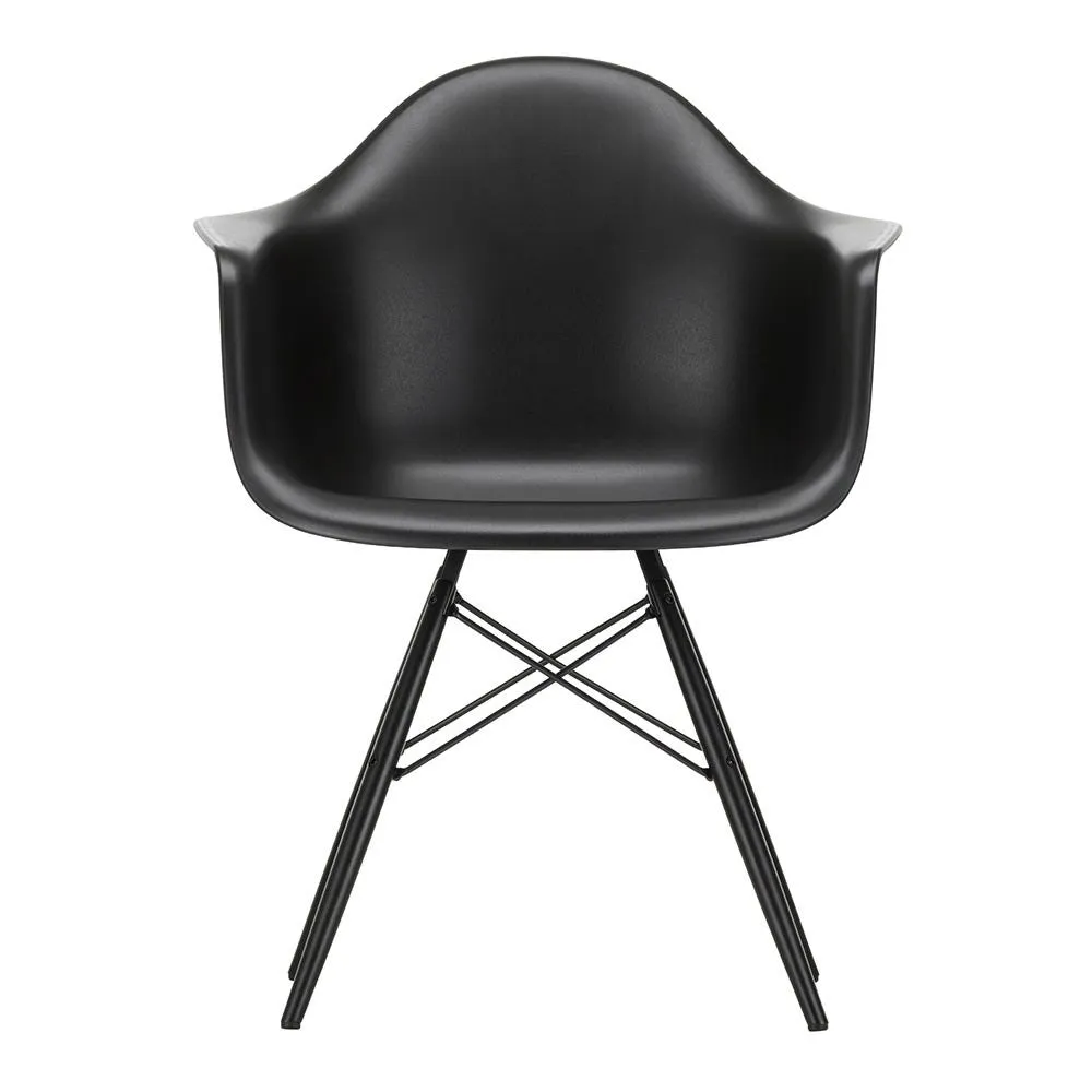 Vitra Eames DAW Armchair New Height Deep Black Black Maple Base 2
