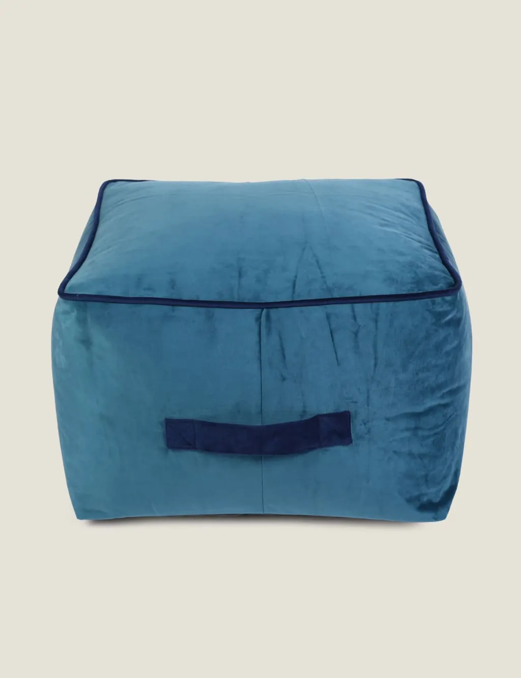 Kaikoo Velvet Square Pouffe Teal