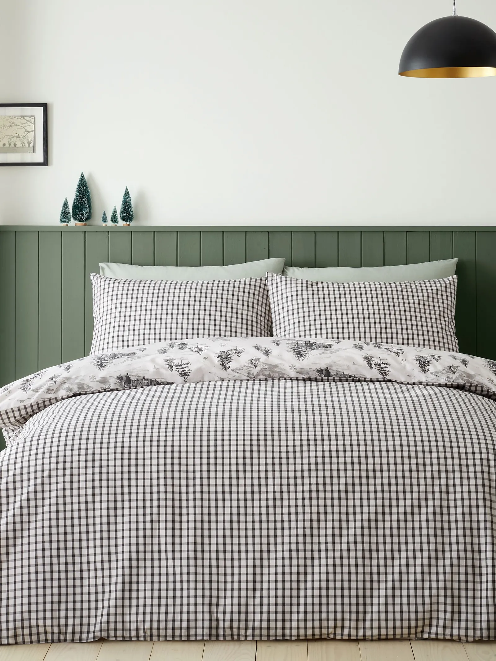 Catherine Lansfield 'Brushed Alpine Village' Duvet Cover Set in Natural 2