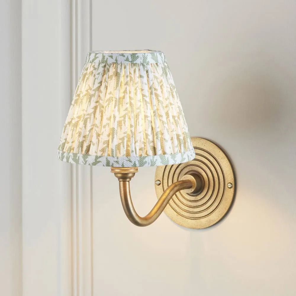 Netlighting Ripple Curve & Leaf 16cm Wall Lamp Antique Brass Herb Garden Green in Gold 2