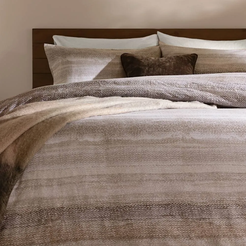 Yard Swift Brushed 100% Cotton Duvet Cover Set in Beige 4
