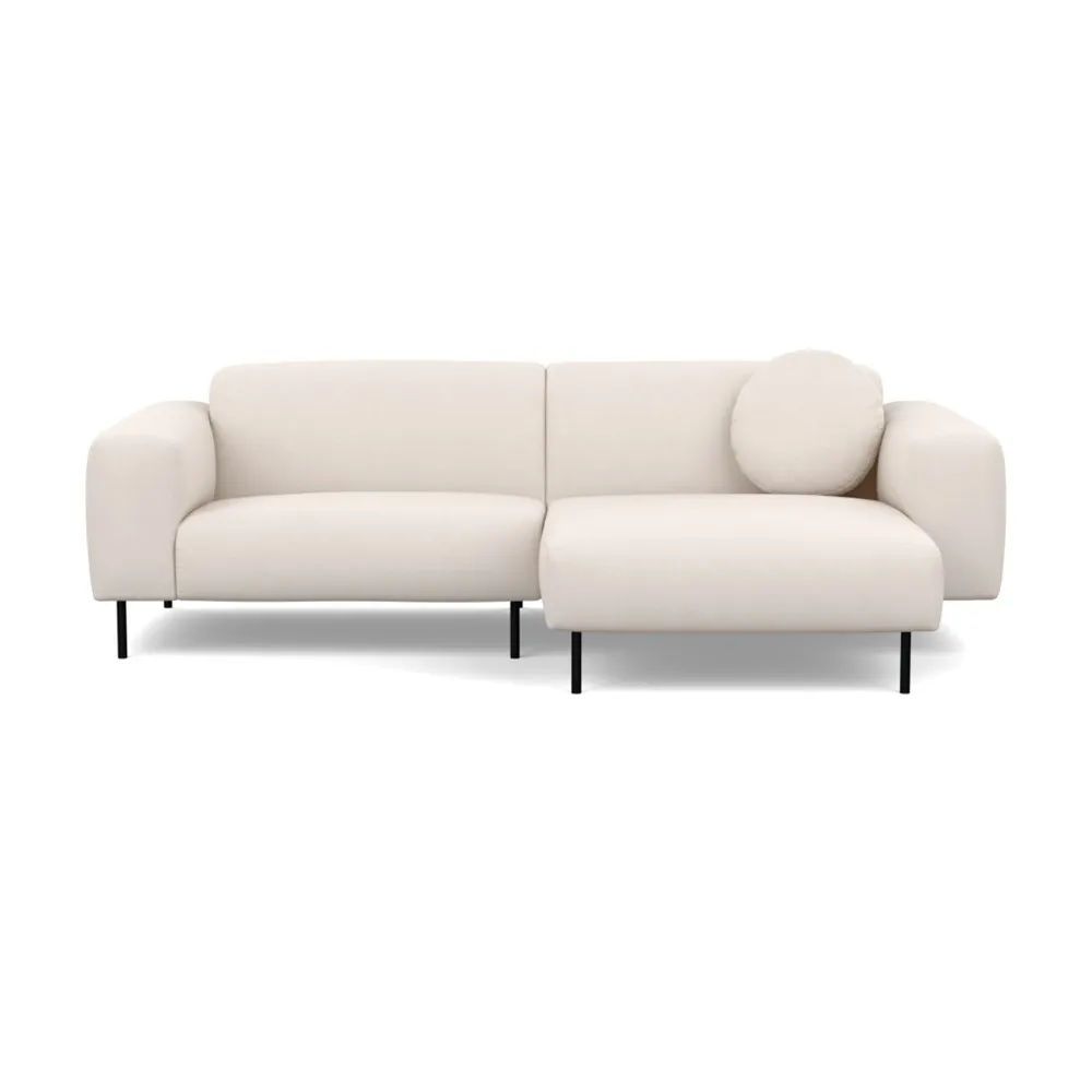 Heal's Luna Right Hand Facing Corner Chaise Sofa Siena Cotton Natural Black