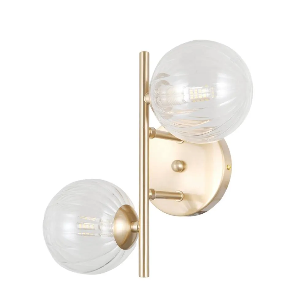 Netlighting Toledo Globe Wall Lights Gold 2xG9
