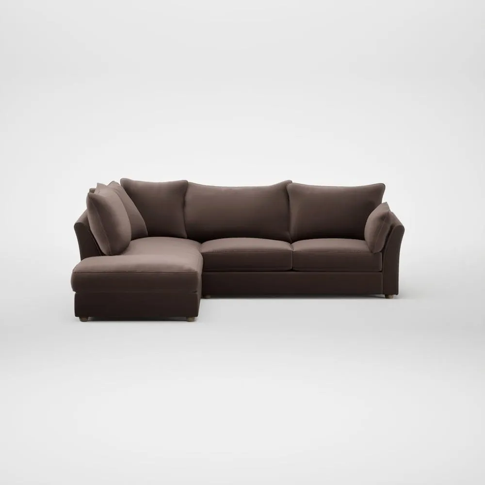 Heal's Tailor Left Hand Facing Corner Sofa Smart Velvet Mouse Natural Feet 2