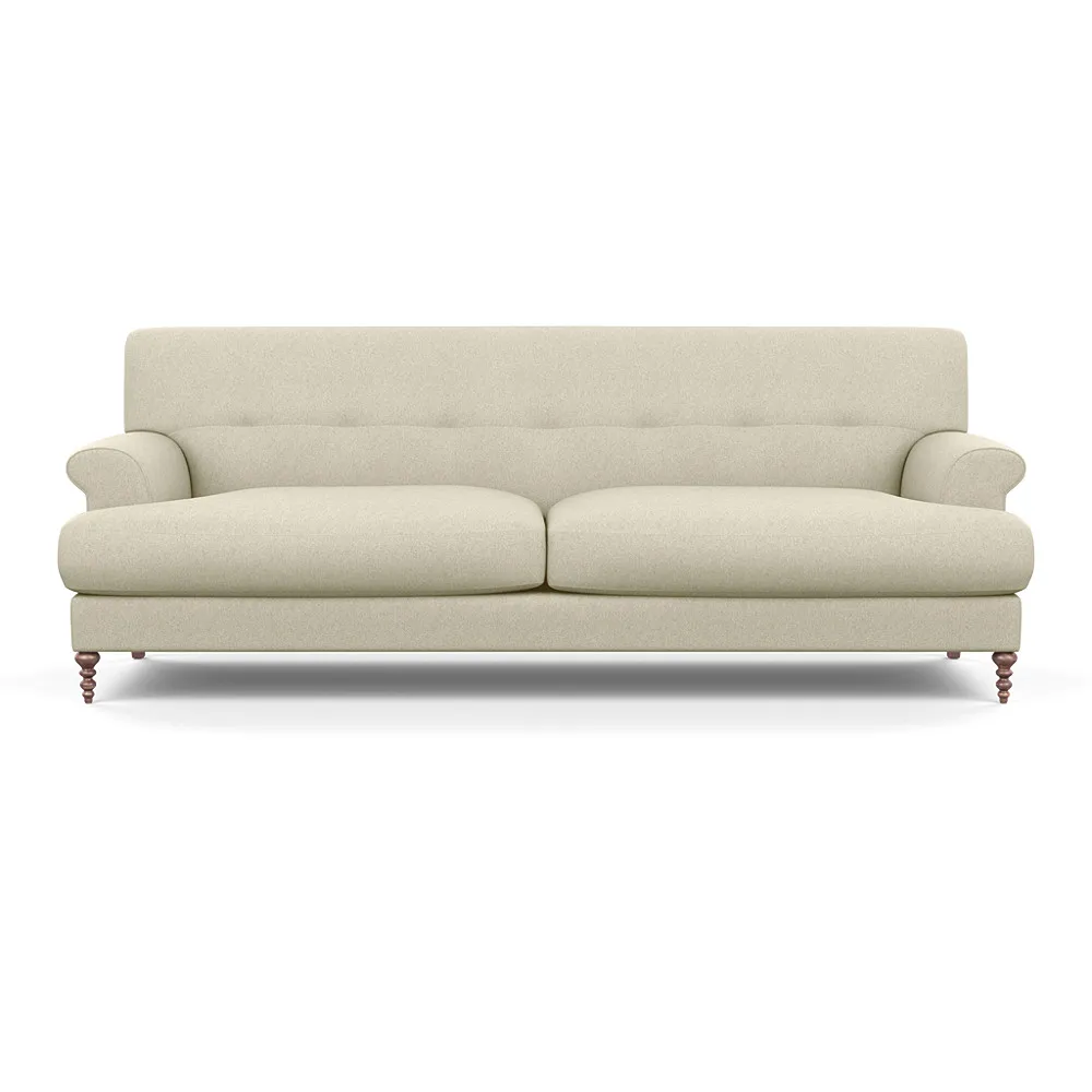 SCP Oscar 3 Seater Formal Sofa Cotton Grain Walnut Feet