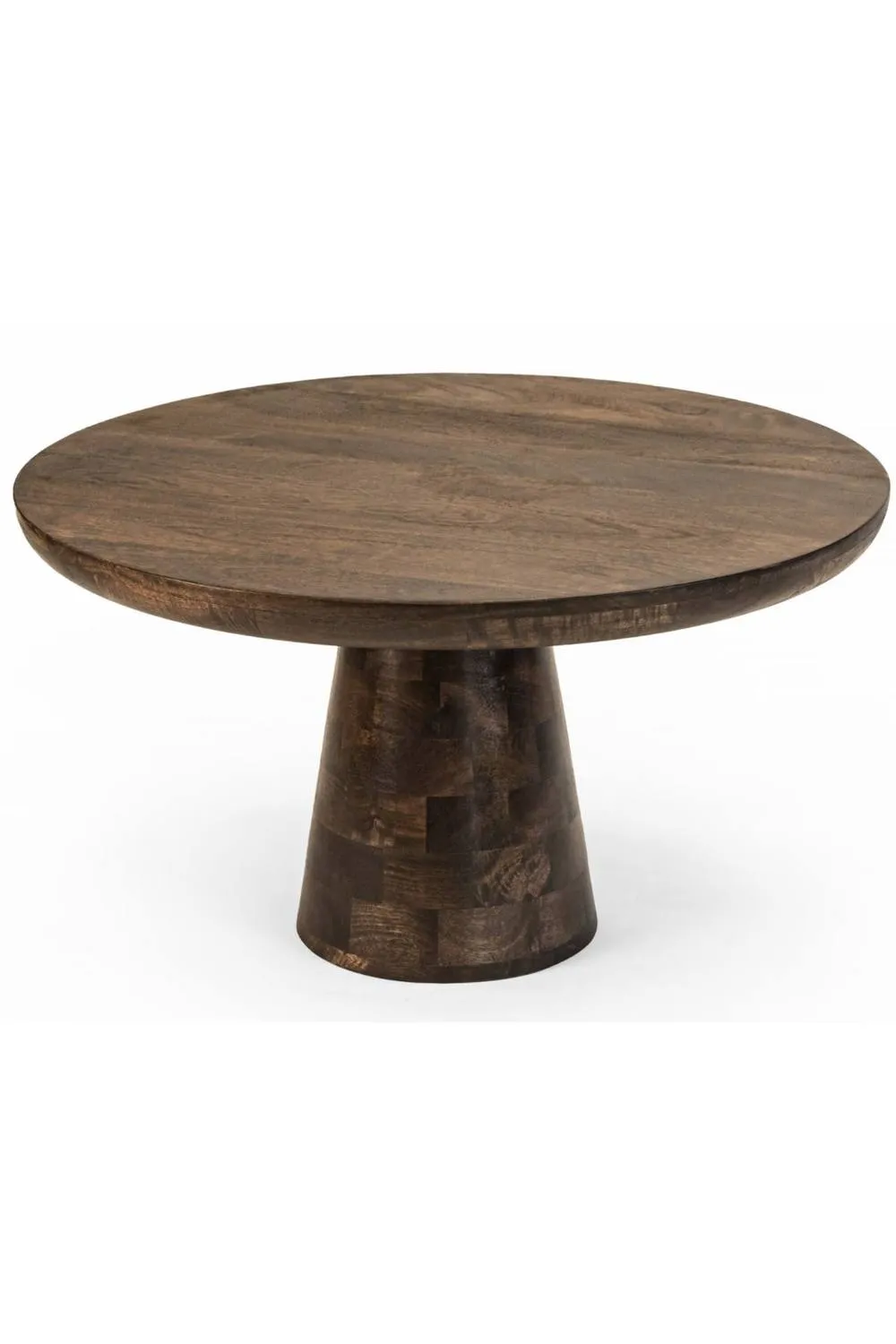 IH Design Bathwick Dark Mango Wood Round Coffee Table 80cm in Brown 2