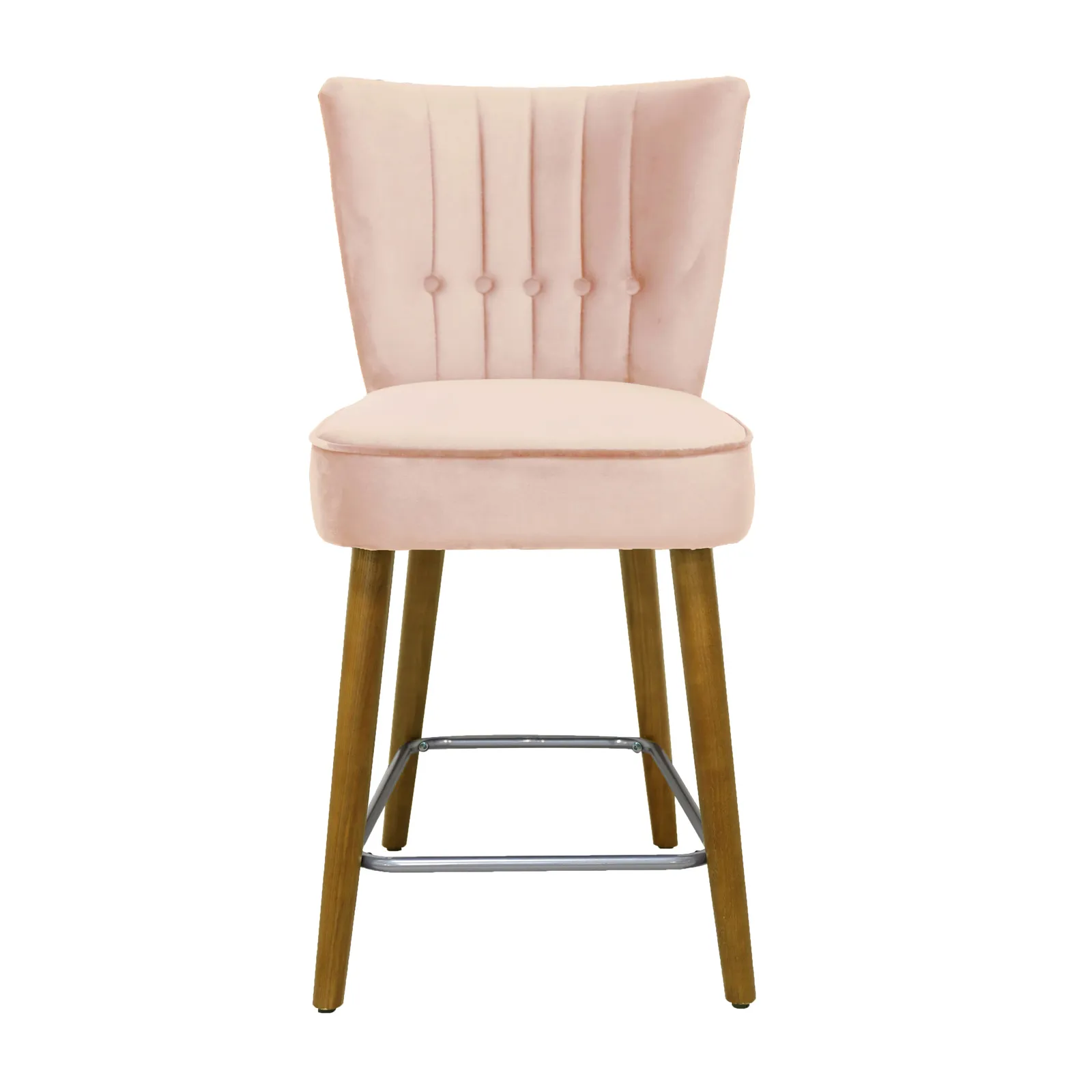 Isla Velvet Bar Stool Blush