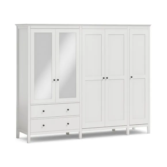 Lynton 5 Door Wardrobe, White 6