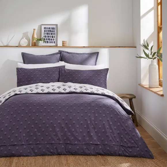 Ashwin Floral Blockprint Duvet Cover and Pillowcase Set 3