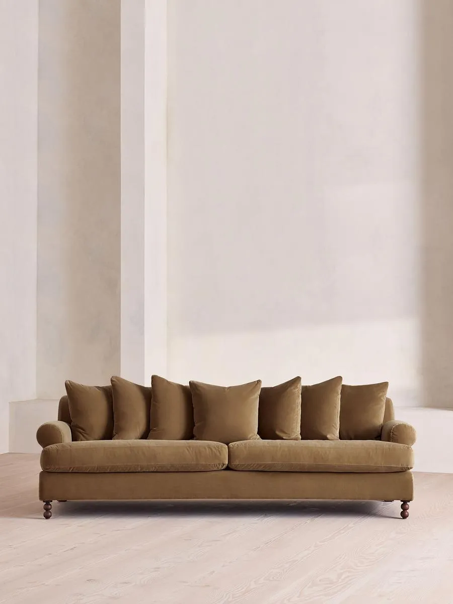Audrey Four Seater Sofa, Velvet, Truffle