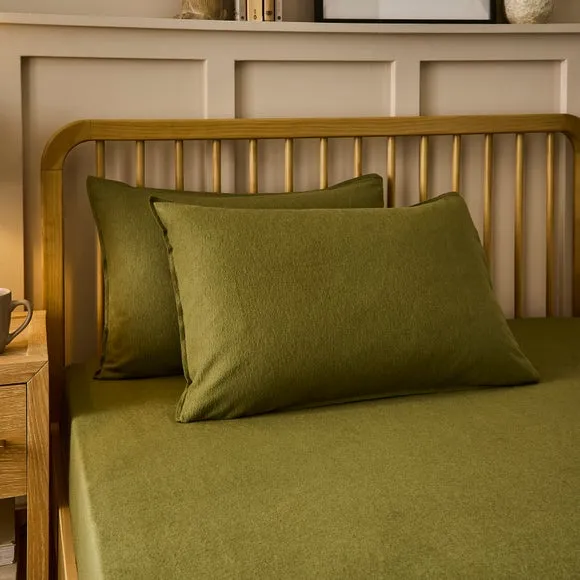 100% Organic Brushed Cotton Standard Pillowcase Pair 1