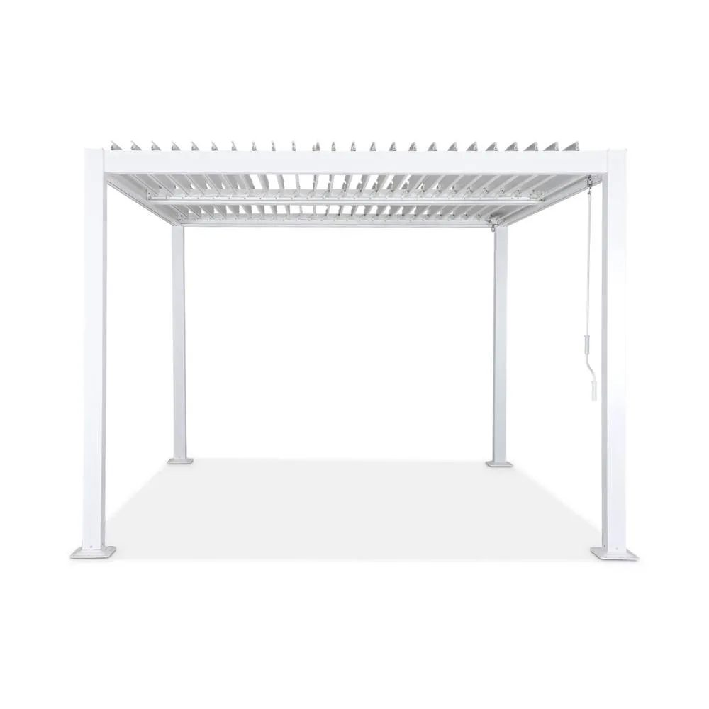 sweeek Louvered pergola aluminium & steel 3 x 3m in White 6