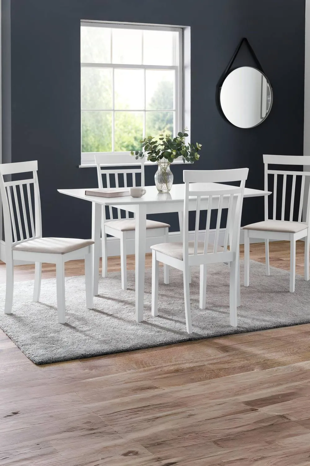 Julian Bowen Rufford Square to Rectangular Extending 4 Seater Dining Table in White 2