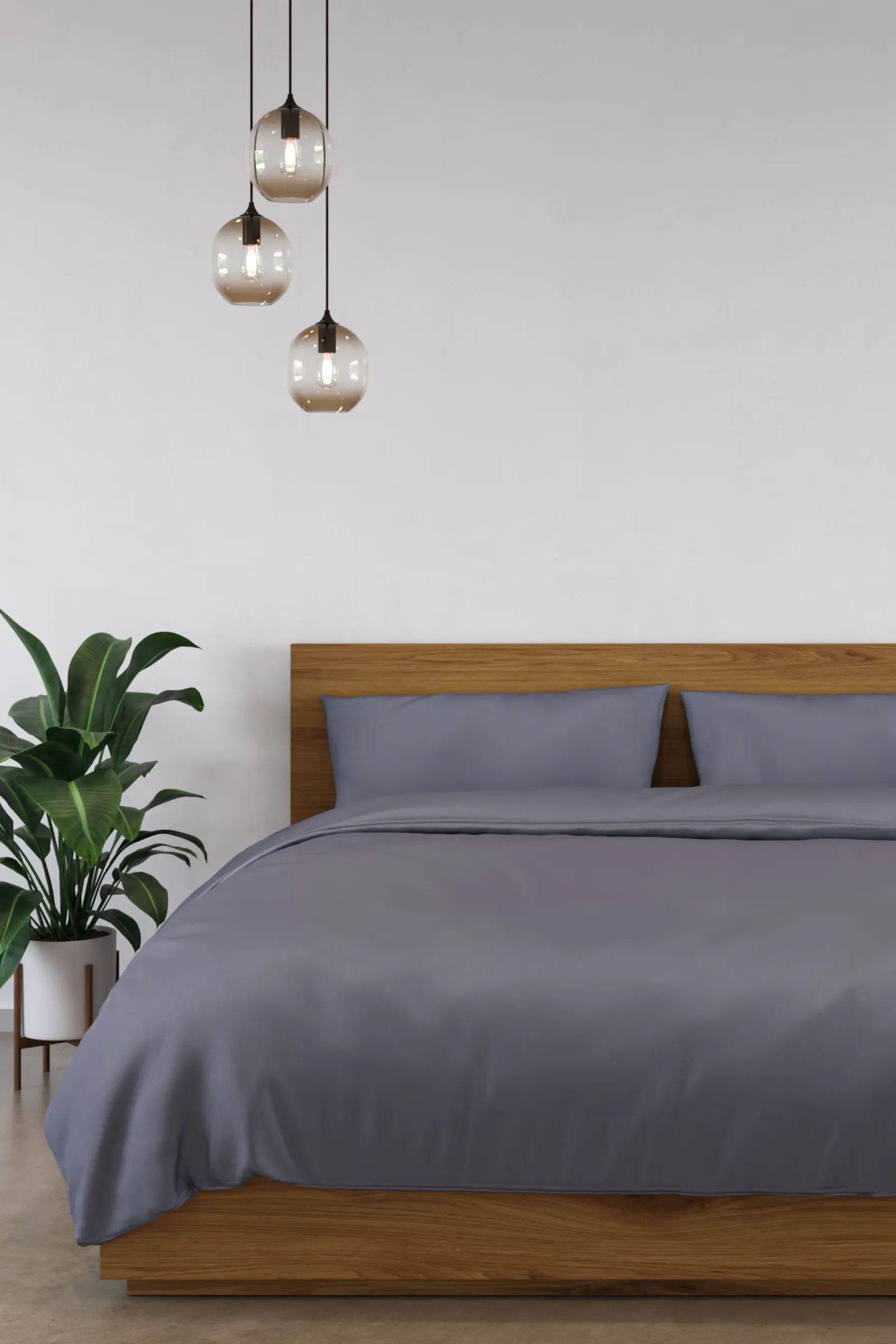 Panda London 100% Bamboo Complete Bedding Set in Dark Grey 1