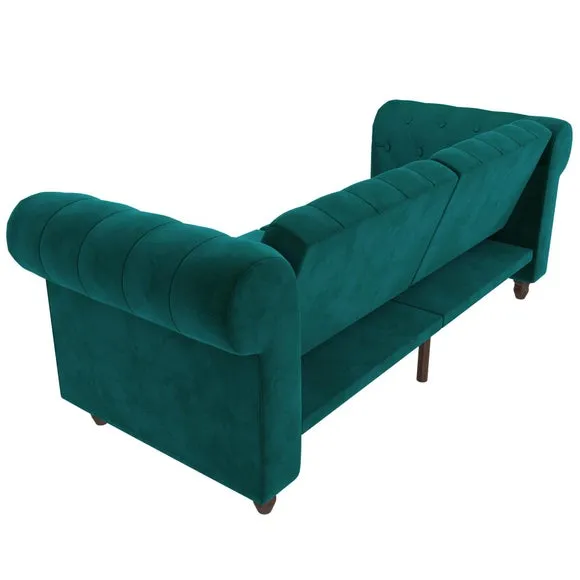 Felix Velvet Chesterfield Double Sofa Bed 5