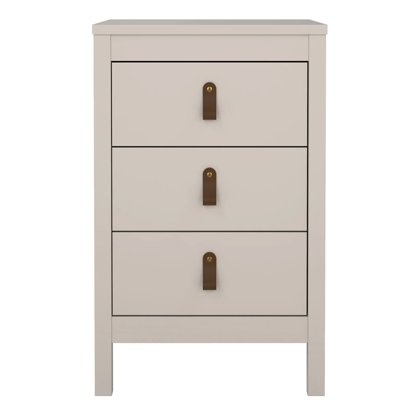 Furniture To Go Barcelona Bedside Table 3 Drawers in Cashmere in Beige 3