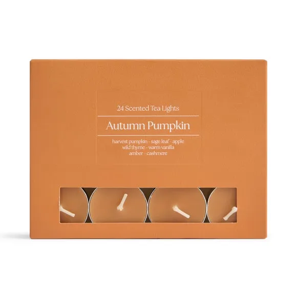Set of 24 Autumn Pumpkin Tealights 3