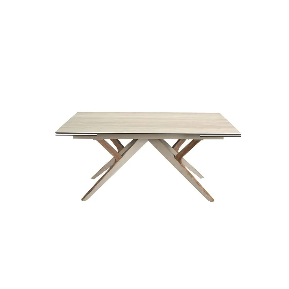 Angel Cerda Sand Porcelain Marble Extendable Dining Table in Light Sand 2