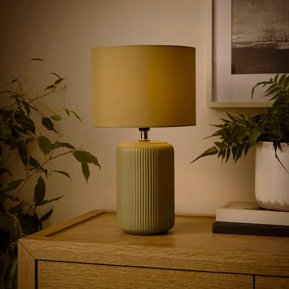 Lea Ribbed Ceramic Table Lamp 2