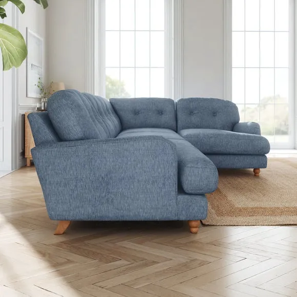 Martha Slub Faux Linen Full Corner Sofa 2