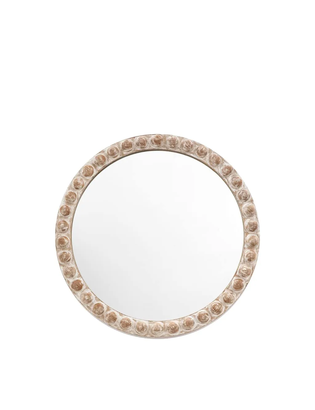 Gallery Home Millbrook Wooden Small Round Wall Mirror Natural