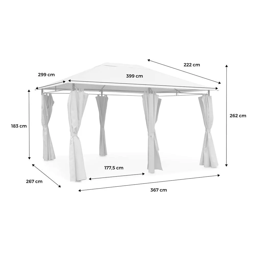 sweeek 3x4m Pergola Replacement Canopy Roof Cloth Divio in Grey 4