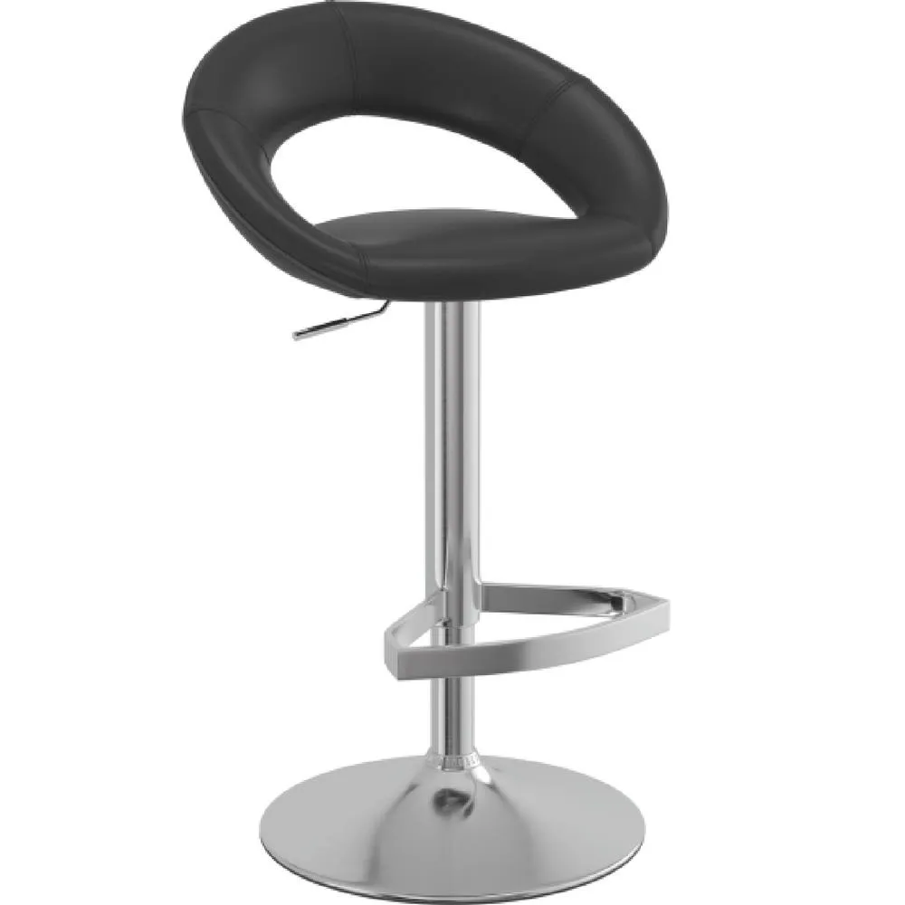netfurniture Stylon Stylish Kitchen Bar Stool Brushed Moon Padded Seat in Black 3