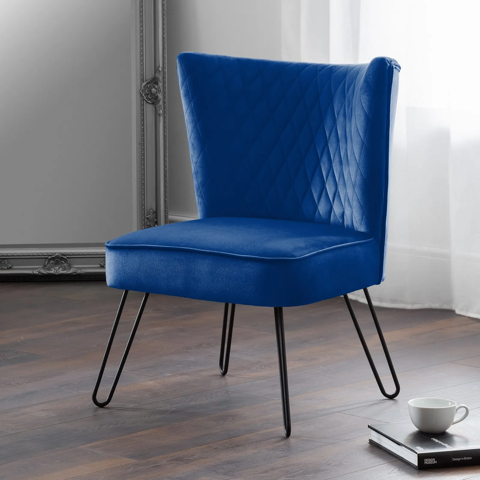Lisbon Velvet Chair Blue