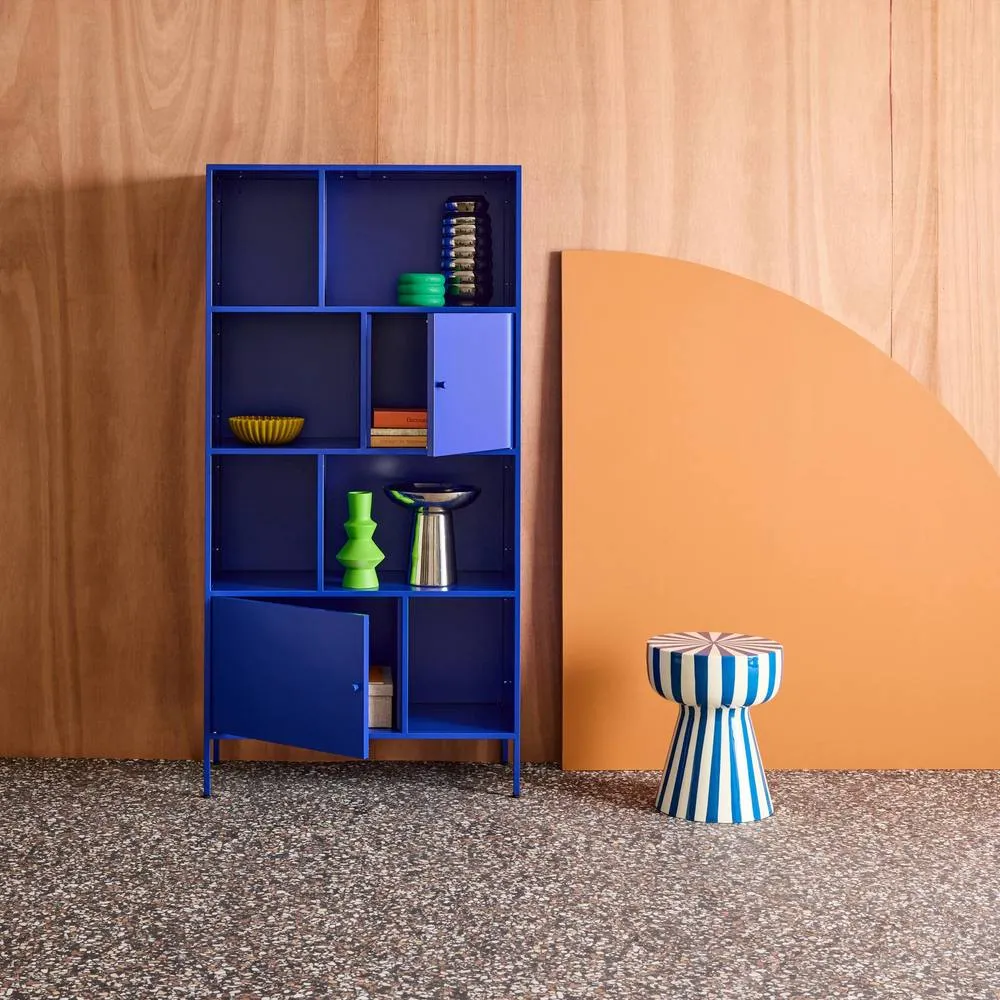 sweeek Buffet, industrial metal storage unit with 8 compartments in Blue 6